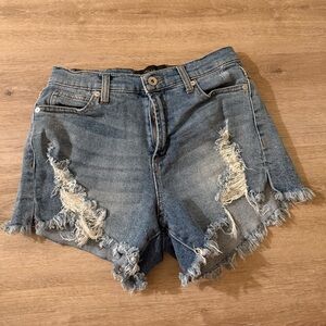 Kendall & Kylie Blue Distressed Jean Shorts